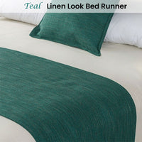 Jason Linen Look Teal Bed Runner Double/Queen