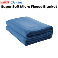 Jason  400GSM Super Soft Micro Fleece Blanket Denim Double