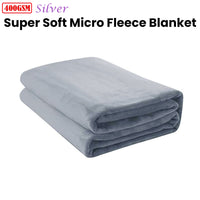 Jason 400GSM Super Soft Micro Fleece Blanket Silver Double