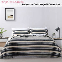 Jason Brighton Charcoal Quilt Cover Set Double