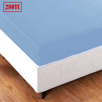 Jason Crisp Polyester Cotton Fitted Sheet Spring Blue - King