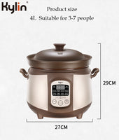 Kylin Electric Purple Clay Pot Slow Cooker 4L - K2022