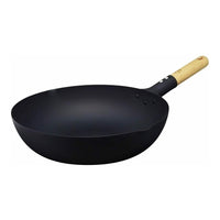 Takumi Premium Magma Plate Cast Iron Wok - Made in Japan - 30cm