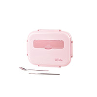 Kylin 304 Stainless Steel 5 Divided Smile Small Lunch Box With Soup Pot - Pink