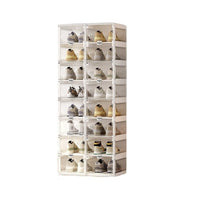 Kylin Cubes Storage Folding Shoe Box With 2 Column & 16 Grids & 8 Clear Door