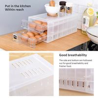 2 Tiers Double Layer 24 Grids Egg Storage Box Tray Kitchen Refrigerator Containe