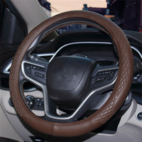 Universal Luxury Steering Wheel Cover 37-38cm All-Season  Non-Slip Fits Most Cars (Beige)