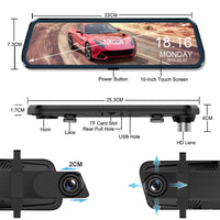 Wifi 10" 2K Dash Cam RearView Camera Reversing Recorder Comes with Free 32GB Card