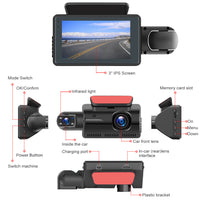 HD 1080P Car Dash Cam Front and Inside Dual Camera Comes With 32GB Card