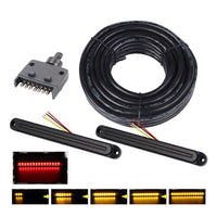 Trailer Tail Light Kit Pair Plug 7m 5 Core Wire Turn Signal 7 Pin Flat Plug Set