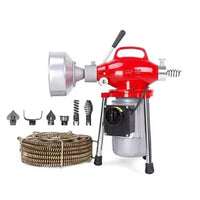 400W Drain Cleaner Electric Eel Rigid Plumbing Sewerage Pipe Machine 6 Cutters