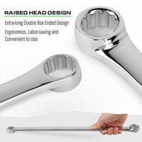 8PC Aviation Spanner Set Extra Long Wrench Double Ring CRV With Bag 8-24mm