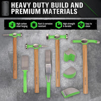 SWANLAKE 9-Piecce Auto Body Hammer and Dolly Set, Heavy Duty Car Body Dent Repair Tool Kit with Carrying Case