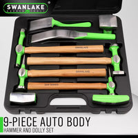 9-Piece Garden Tools Auto Body Hammer Dolly Set Car Body Dent Repair Tool Case