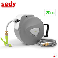 Garden Spray Gun Auto Rewind Wall Water Hose Mount Hose Reel 20M Retractable