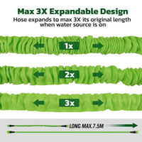 25FT Water Garden Hose Flexible Expandable Pipe Car Wash W/ Spray Nozzle Gun