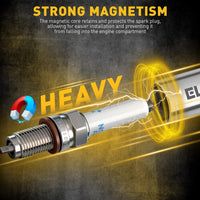 8-Piece 3/8" Drive Magnetic Swivel Spark Plug Socket Set Spark Plug Removal Tool