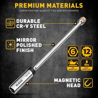 8-Piece 3/8" Drive Magnetic Swivel Spark Plug Socket Set Spark Plug Removal Tool