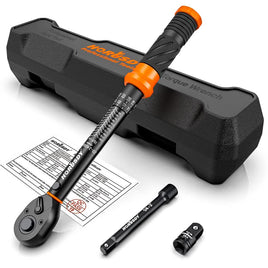 3Pc 1/4" Drive Click Torque Wrench Ratchet Socket Adaptor Extension WorkShop