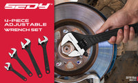 SEDY 4Pc Adjustable Wrench Set Shifter Heavy Duty SAE & Metric Household Repair