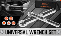 HORUSDY 2Pcs Universal Wrench Set SAE & Metric Spanner Hex E-Torx Triangle