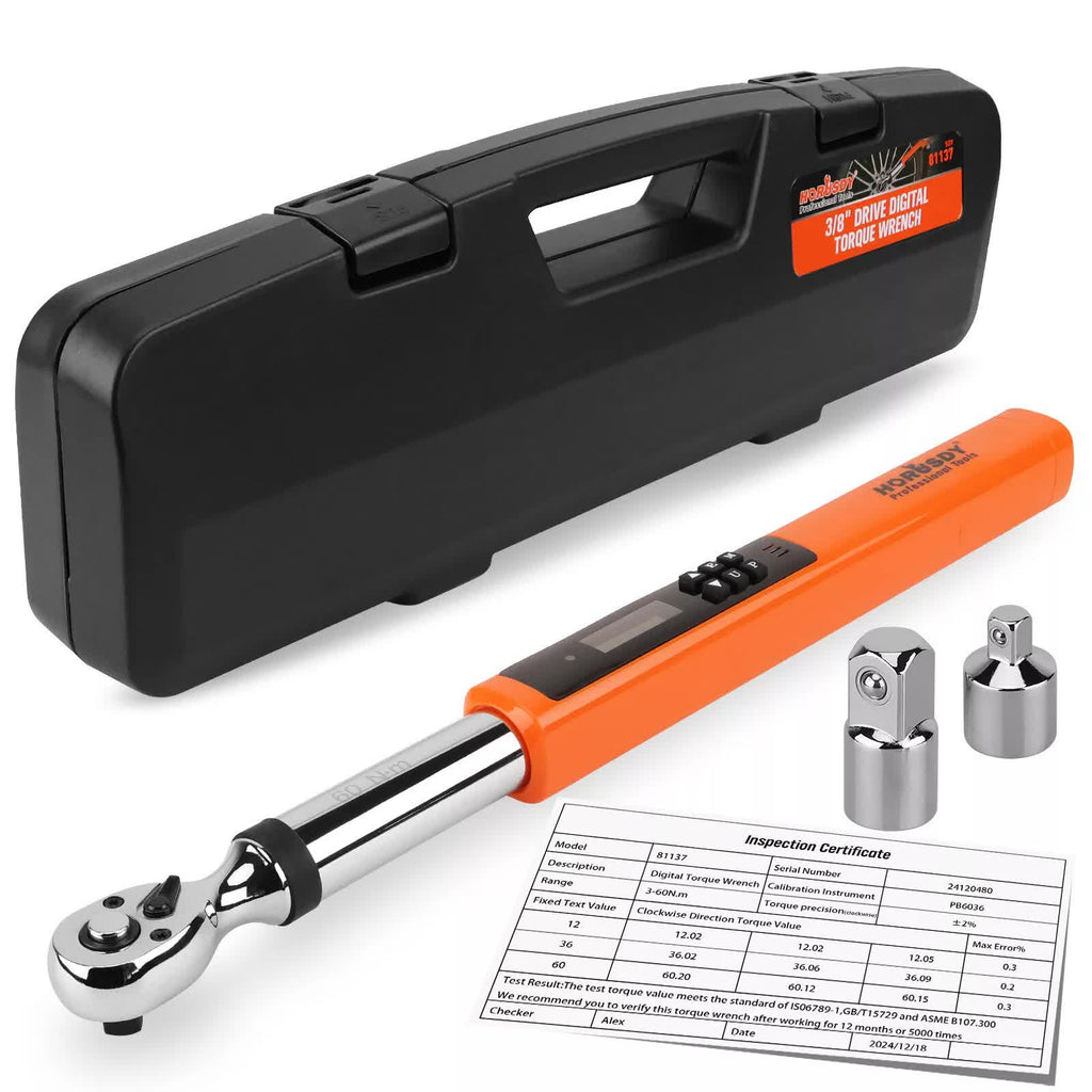 3/8" Drive Digital Torque Wrench Electronic Adjustable Torque Range 44