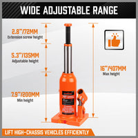 4-Ton (8,000 LBs) Hydraulic Bottle Jack Heavy Duty Car Lifter with Safety Valve