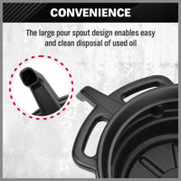 SEDY 8L Oil Change Pan Drain Tray Portable Dish Coolant Recovery Pan Black