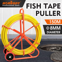 150M×8MM Fish Tape Puller Fiberglass Wire Cable Running Duct Rodder Heavy Duty