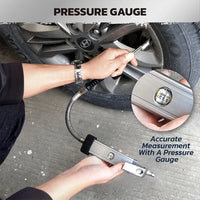 HORUSDY 3in1 255PSI Tyre Inflator Car Motorcycle Air Tire Pressure Gauge Hose Pump Au