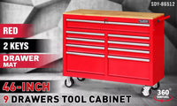 9 Drawers Tool Box Chest Cabinet Trolley Box Garage Storage Toolbox Red 1000lbs