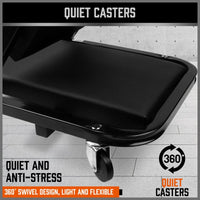 HORUSDY 2-in-1 Rolling Creeper Seat and Lying Board with 360° Swivel Casters for Garage Car Repair Workshop