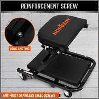 HORUSDY 2-in-1 Rolling Creeper Seat and Lying Board with 360° Swivel Casters for Garage Car Repair Workshop