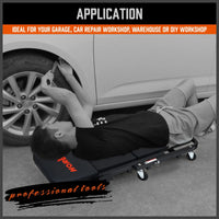 HORUSDY 2-in-1 Rolling Creeper Seat and Lying Board with 360° Swivel Casters for Garage Car Repair Workshop