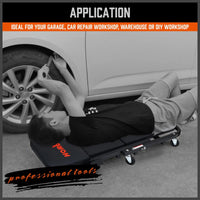40inch 2 in 1 Folding Creeper Mechanic Z Seat Garage Workshop Rolling Work Stool
