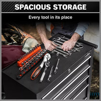 Black15 Drawer Tool Box Trolley Cabinet Storage Cart Garage Toolbox Organiser