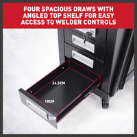 4-Drawer Welding Cart MIG Welder Trolley Cabinet TIG ARC MMA Plasma Cutter Bench