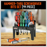 44-Piece Impact Screwdriver Set with Magnetic Bits, High Torque Hex Keys and Rack with Color Grip