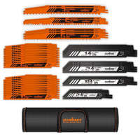 HORUSDY 40-Piece Reciprocating Saw Blade Set, for Metal Sheet & Wood Pruning Cutting 3-24TPI with Rolling Storage Pouch