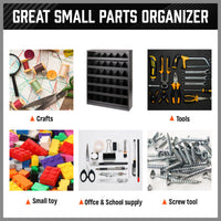 36Pc Bin Storage Rack Parts Holder Shelving Tools Organiser Workshop Nuts Bolts