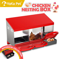 VaKa Chicken Hen Coop Hutch 3 Hole Inside Outside Roll Away Lay Egg Nesting Box