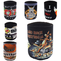 6x Australia Stubby Stubbie Holder Beer Bottle Tin Can Drink Alcohol Cooler Gift, Mixed Design (Fun)