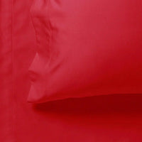 1000TC Ultra Soft Fitted Sheet & 2 Pillowcases Set - Queen Size Bed - Red