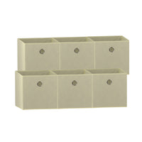 SORTI 33x33x27 CM Beige 6-Pack Foldable Storage Cubes - Fabric Bookcase Organizers for Toys and More