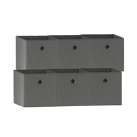 SORTI 33x33x27 CM Grey 6-Pack Foldable Storage Cubes - Fabric Bookcase Organizers for Toys and More