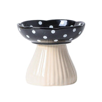 Pet Elevated Mushroom Bowl Ceramic Cat Dog Bowl Dish Food Feeder Raised Cat Bowl - Red