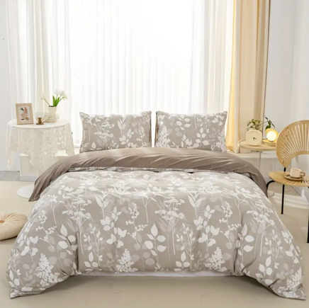Dreamfields - Canvas Fleur Quilt Cover Set - (3pcs, Queen Size)