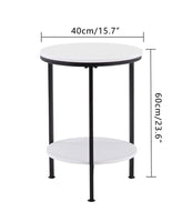 Wooden 2-Tier Side Table/Small Bedside Table/Round Sofa End Table for Living Room, Bedroom