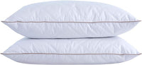Puredown Goose Feathers and Down Pillow with Diamond Quilting Breathable Downproof Cover, Pack of 2, Standard Size