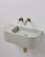 New Concrete Cement Wash Basin Counter Top Matte Mint Green terrazzo finish Wall Hung Basin